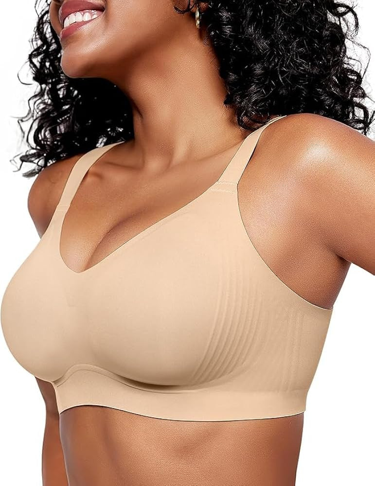 OEAK Womens Wireless Seamless Bras Full Coverage Supportive Lounge Bra Push Up Plus Size Everyday... | Amazon (US)