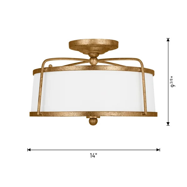 Mento Fabric Semi Flush Mount | Wayfair North America