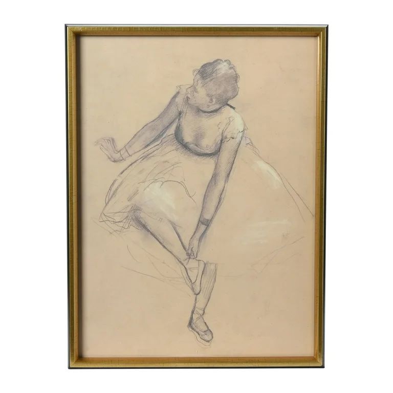 Creative Co-Op Vintage Reproduction Degas Ballerina Sketch with Solid Wood Frame | Walmart (US)