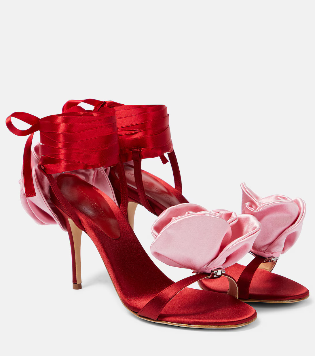 Floral satin sandals | Mytheresa (US/CA)