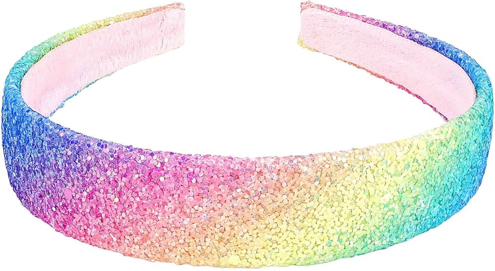 Headband for Girls Women Rainbow Headband Sparkly Girls Headbands Glitter Head Band Hair Band Bli... | Amazon (US)