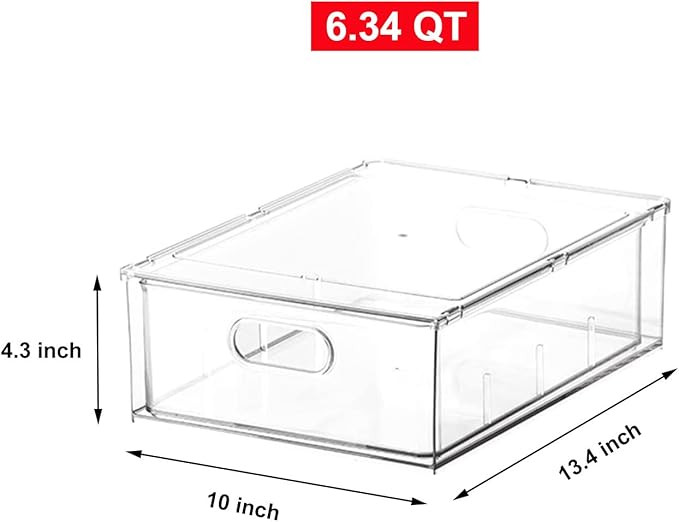 Taiuloo Refrigerator Organizer Bins with Pull-out Drawer, Large Stackable Fridge Drawer Organizer... | Amazon (US)