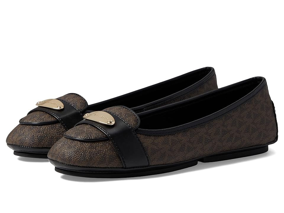MICHAEL Michael Kors MK Plate Moc Women's Shoes Brown : 7.5 M, Polyester/Vinyl | Zappos