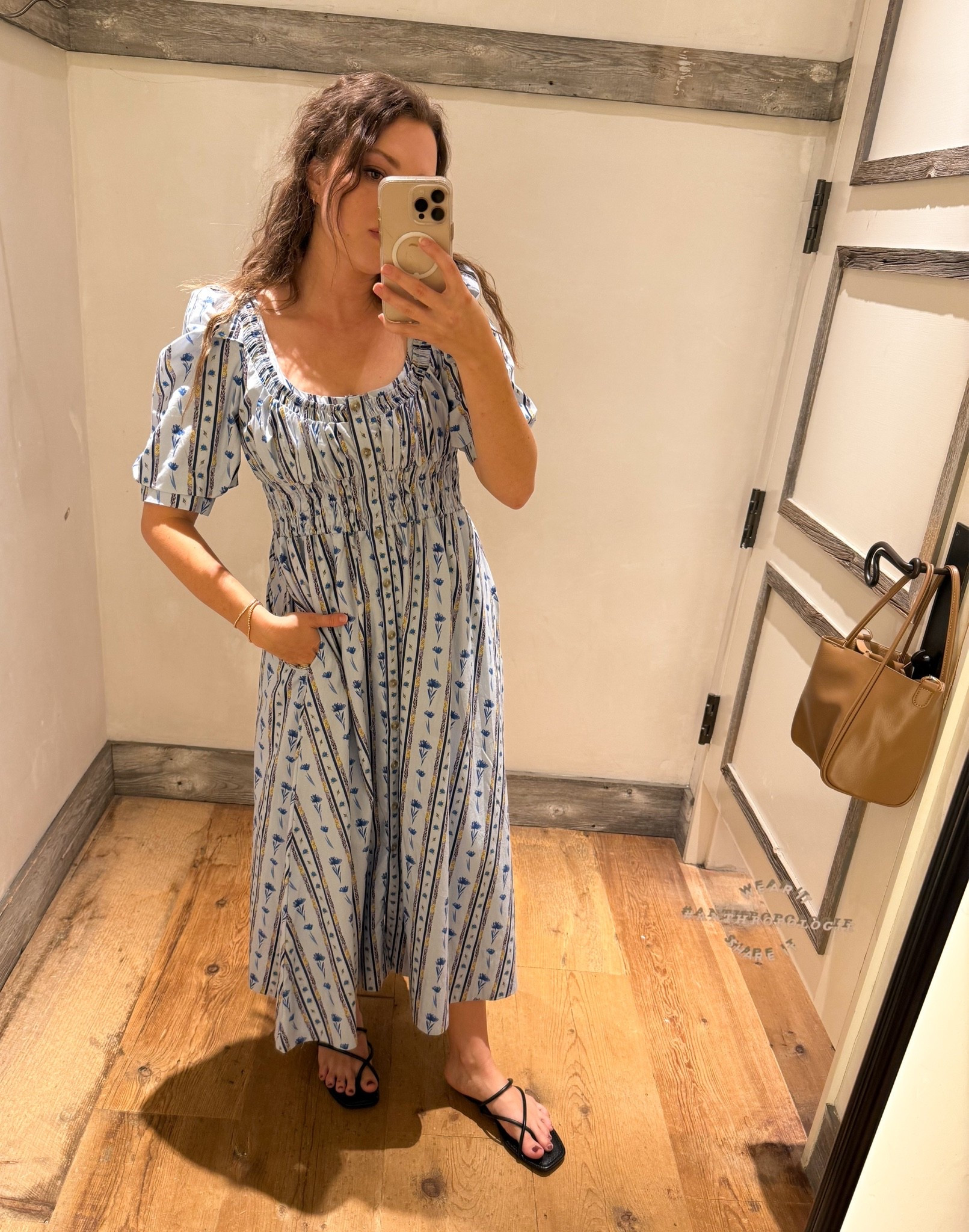 Anthropologie dress with classics silhouette and puff sleeves. 
#summerdress
#anthropologiedress
#hillhouseinspired 
#weddingguest
#gardenpartydress

#LTKTravel #LTKWedding #LTKgrwm