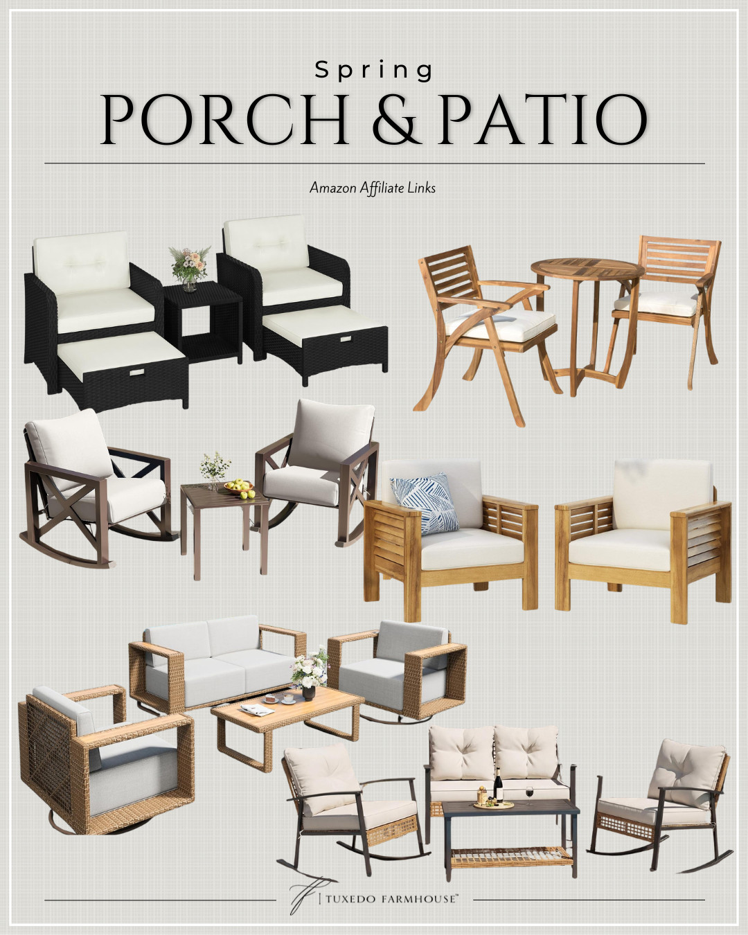 These porch + patio picks are giving cozy mornings, slow evenings, and everything in between. From classic wood tones to comfy cushioned seating, each piece is perfect for creating a space you’ll actually want to live in all season long 🤍


#LTKhome #outdoorliving #patioinspo #porchdecor #amazonhome #springrefresh #backyardstyle 

 