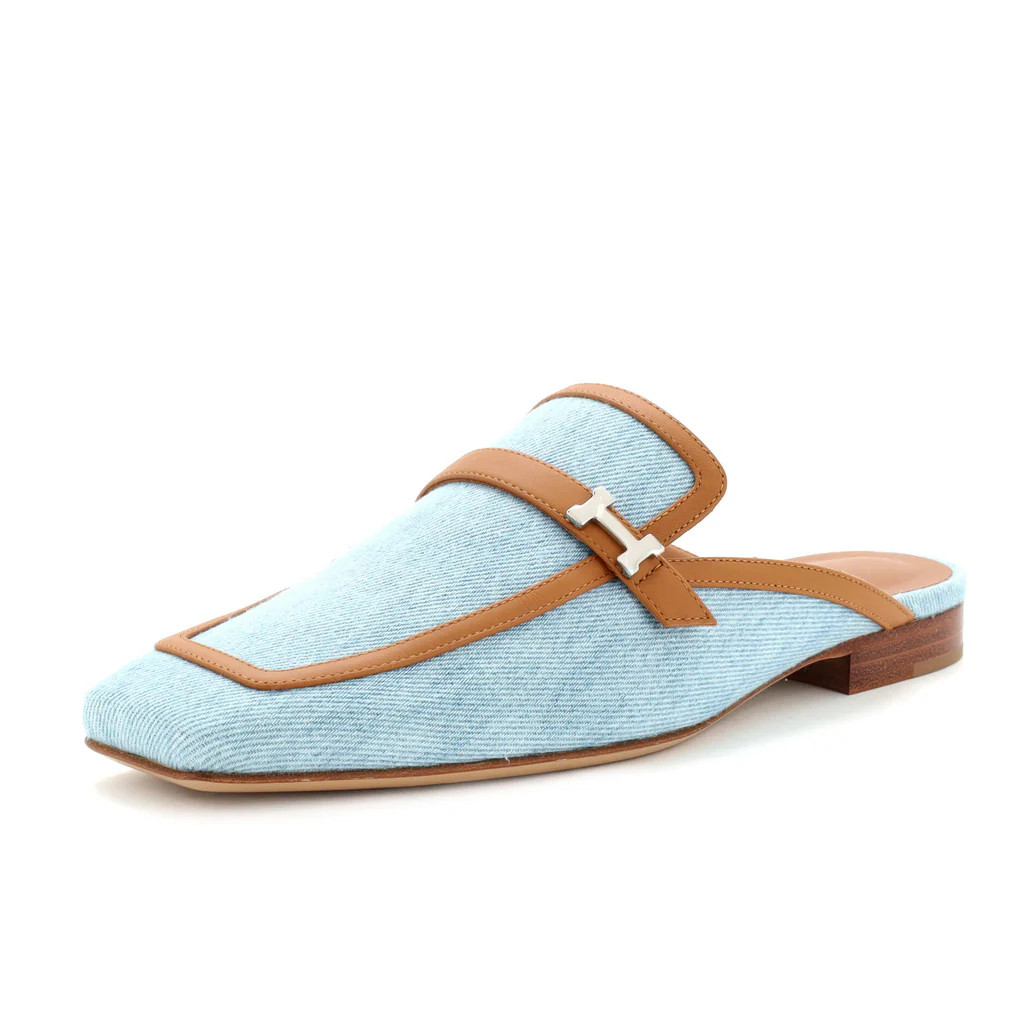 Women's Groupie Mules Denim and Leather | Rebag