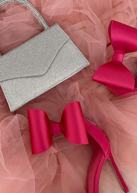 Valentine’s Day accessories— statement crystal bag + pink bow heels 

#LTKunder50 #LTKshoecrush #LTKstyletip