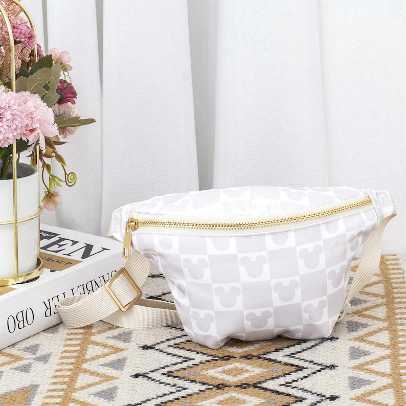 Magical Mouse Fanny Pack: Checkered Nylon Belt Bag - Disneyland Accessory | Etsy (US)