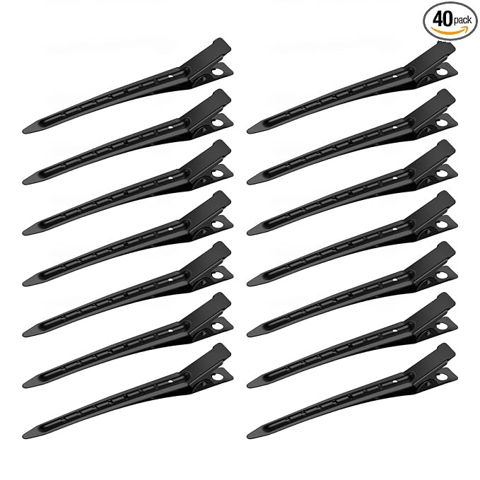 40 Pcs Duck Bill Clips, 3.5 Inch Hair Clips for Women, Rustproof Metal Alligator Curl Clip with H... | Amazon (US)