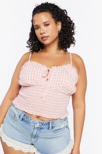 Plus Size Gingham Front-Tie Cami | Forever 21 (US)