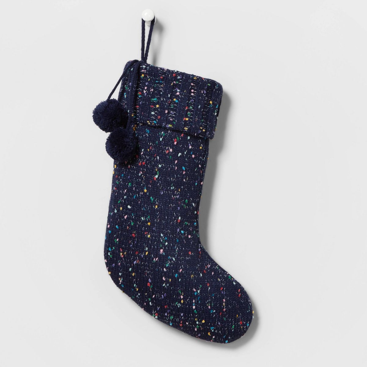 20" Speckled Knit Christmas Stocking Dark Blue - Wondershop™ | Target