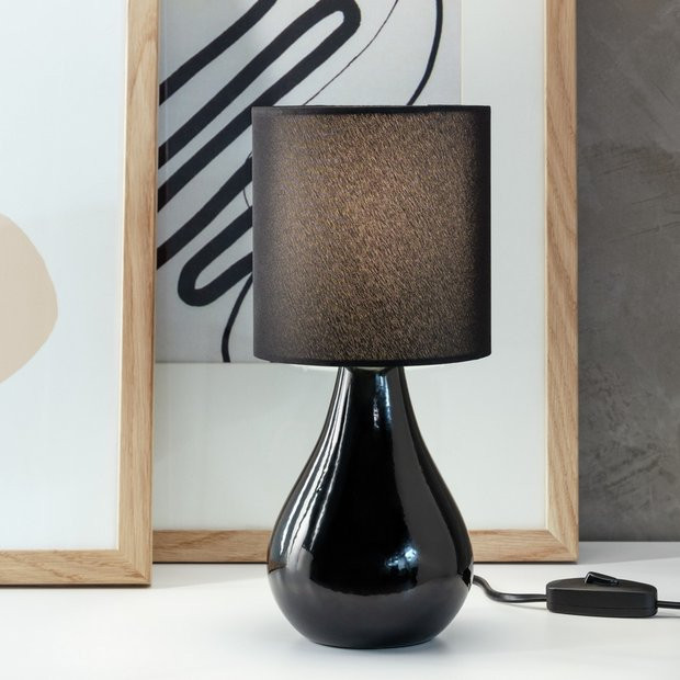 Argos Home Ceramic Table Lamp - Jet Black767/2486 | argos.co.uk