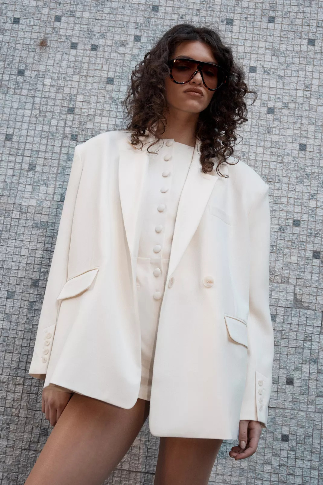 Essentials Tailored Oversized Double Button Blazer | Nasty Gal US