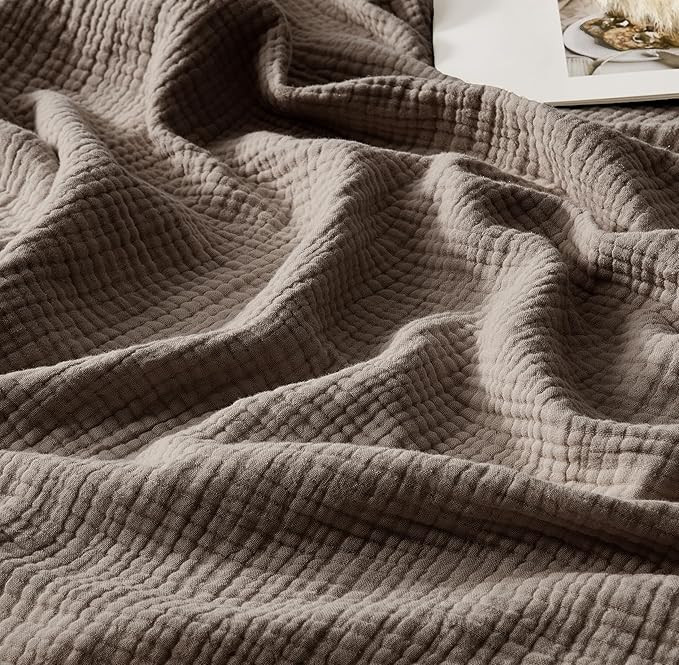 WDCOZY Muslin Throw Blanket 100% Cotton Blankets 4-Layer Breathable Lightweight Soft for Couch Bo... | Amazon (US)