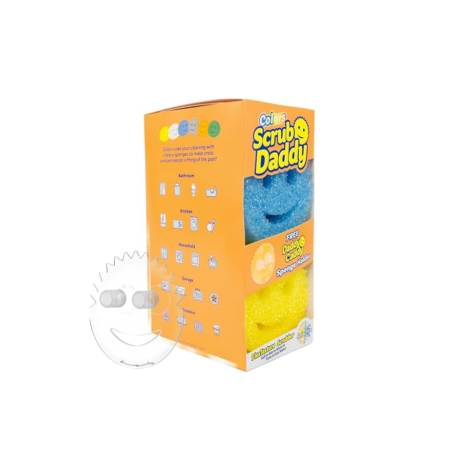 Scrub Daddy 6 Kitchen Sponges & 1 Daddy Caddy Dish Sponge Holder - BPA Free & Made with Polymer F... | Amazon (US)
