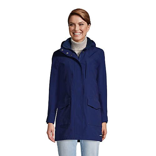 Women's Squall Hooded Waterproof Raincoat | Lands' End (US)