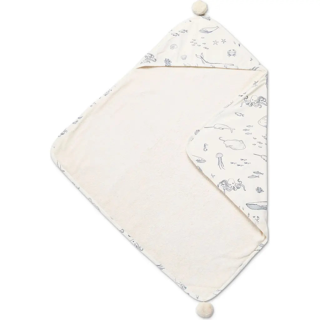 Pehr Organic Cotton Hooded Towel in Life Aquatic at Nordstrom | Nordstrom