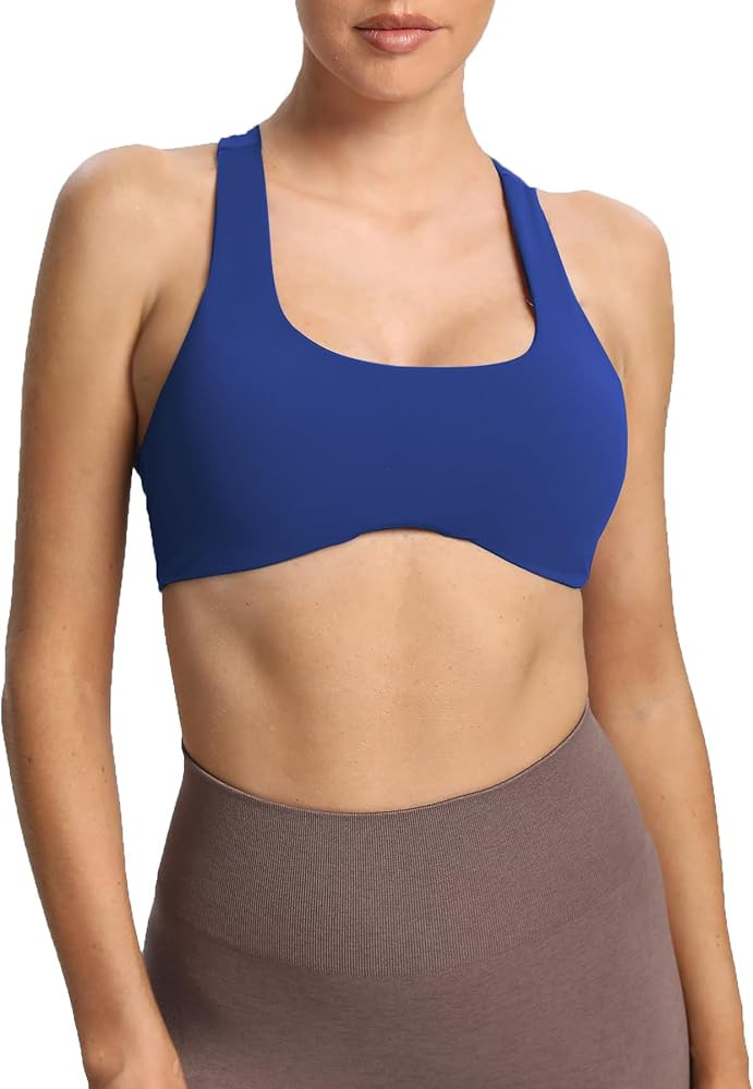 Aoxjox Women's Workout Sports Bras Fitness Backless Padded Define Sculpt Racerback Bra Yoga Crop ... | Amazon (US)