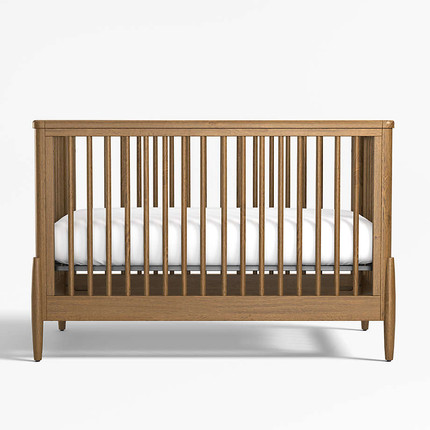Bodie Natural Oak Wood Convertible Baby Crib + Reviews | Crate & Kids