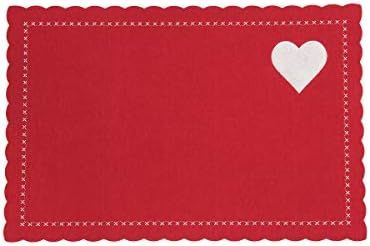 C&F Home Felt Heart Single Placemat Valentines Hearts Tabletop 17.72" x 11.81" x 0.12" Red | Amazon (US)
