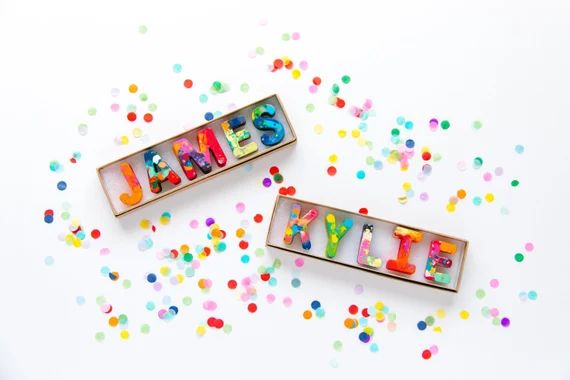 Kids BIRTHDAY Crayons - Crayon Name Set - Custom Alphabet Name Crayons in a Gift Box - Crayon Toy... | Etsy (US)