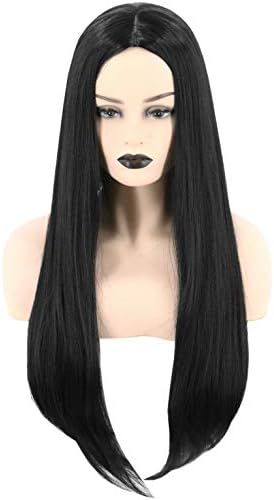 Topcosplay Women's Wigs Black Long Straight No Bangs Cosplay Costume Hair Wig (Black) | Amazon (US)