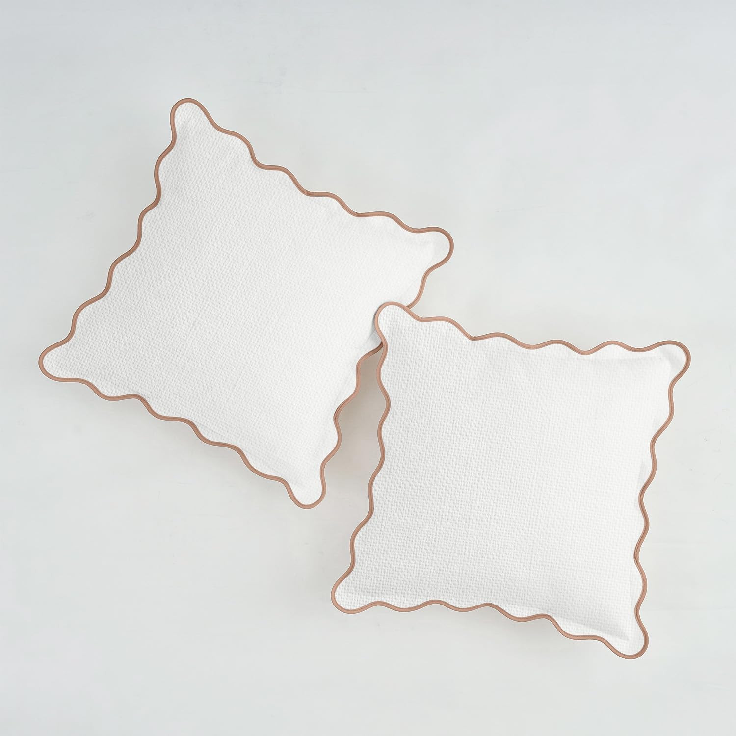 Scalloped Pillow Covers Set of 2 for Living Room | Spring Decorative Sofa Couch Pillows | Boho Sy... | Amazon (US)