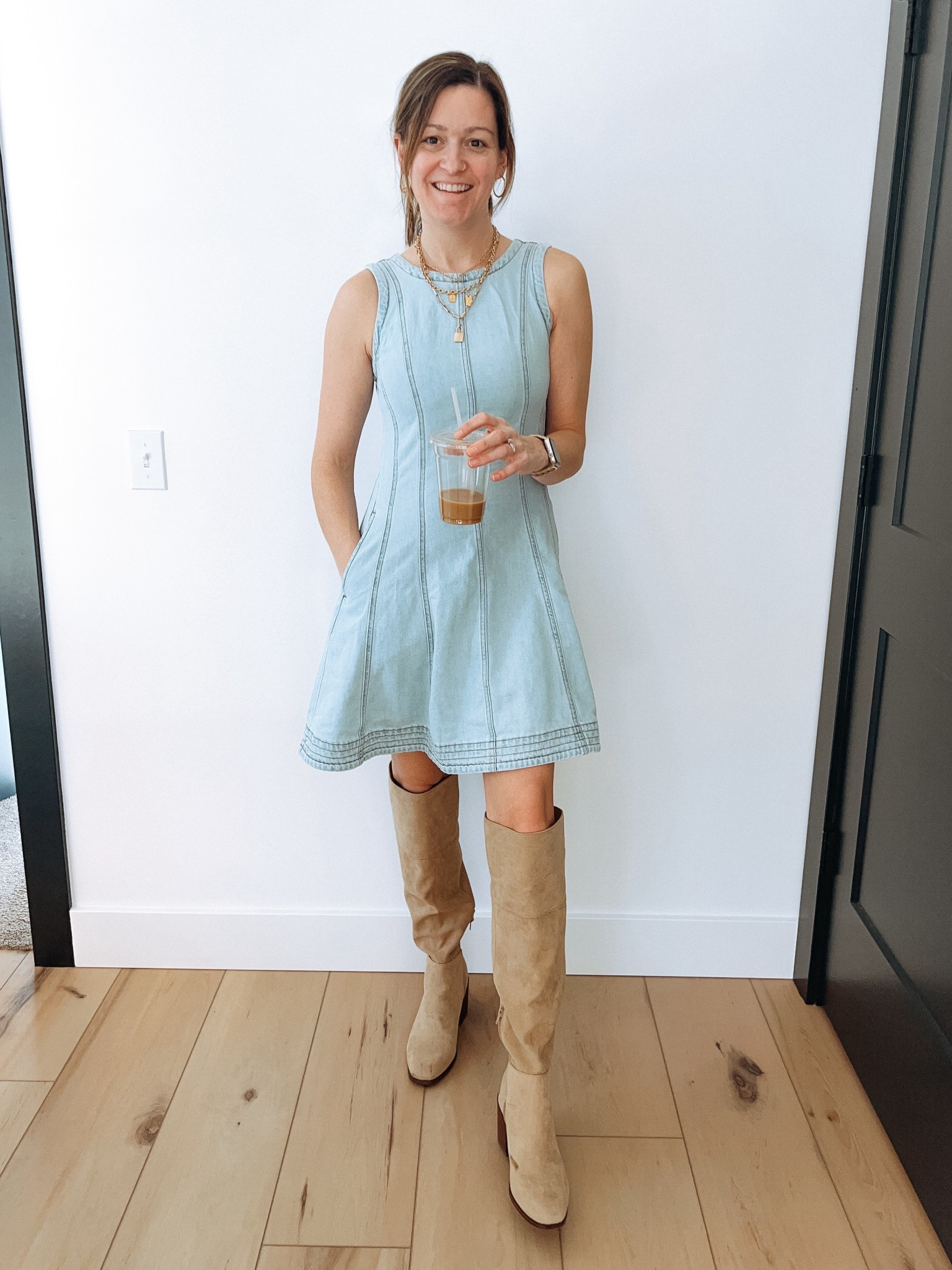 The perfect denim spring dress!!! 

#LTKmomlife #LTKootd #LTKgrwm
