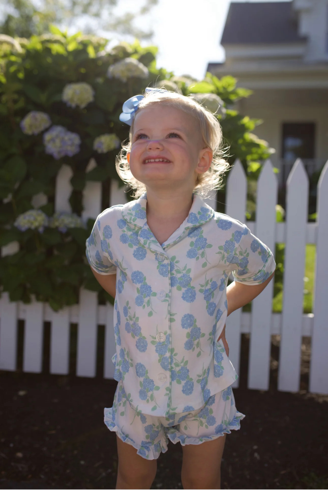 East Coast Hydrangeas Kids Button Up Short Set IMJ x Caitlin Covington | In My Jammers