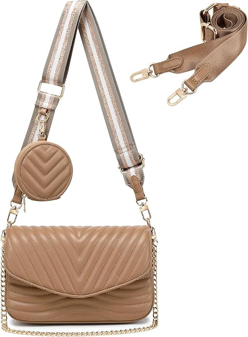 JEEHAN Quilted Crossbody Bags for women Designer Shoulder Handbags Small Purse | Amazon (US)