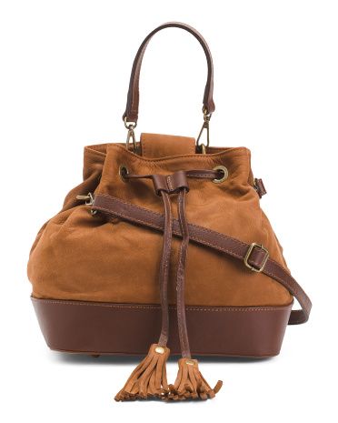 Suede Triple Compartment Bucket Bag | TJ Maxx