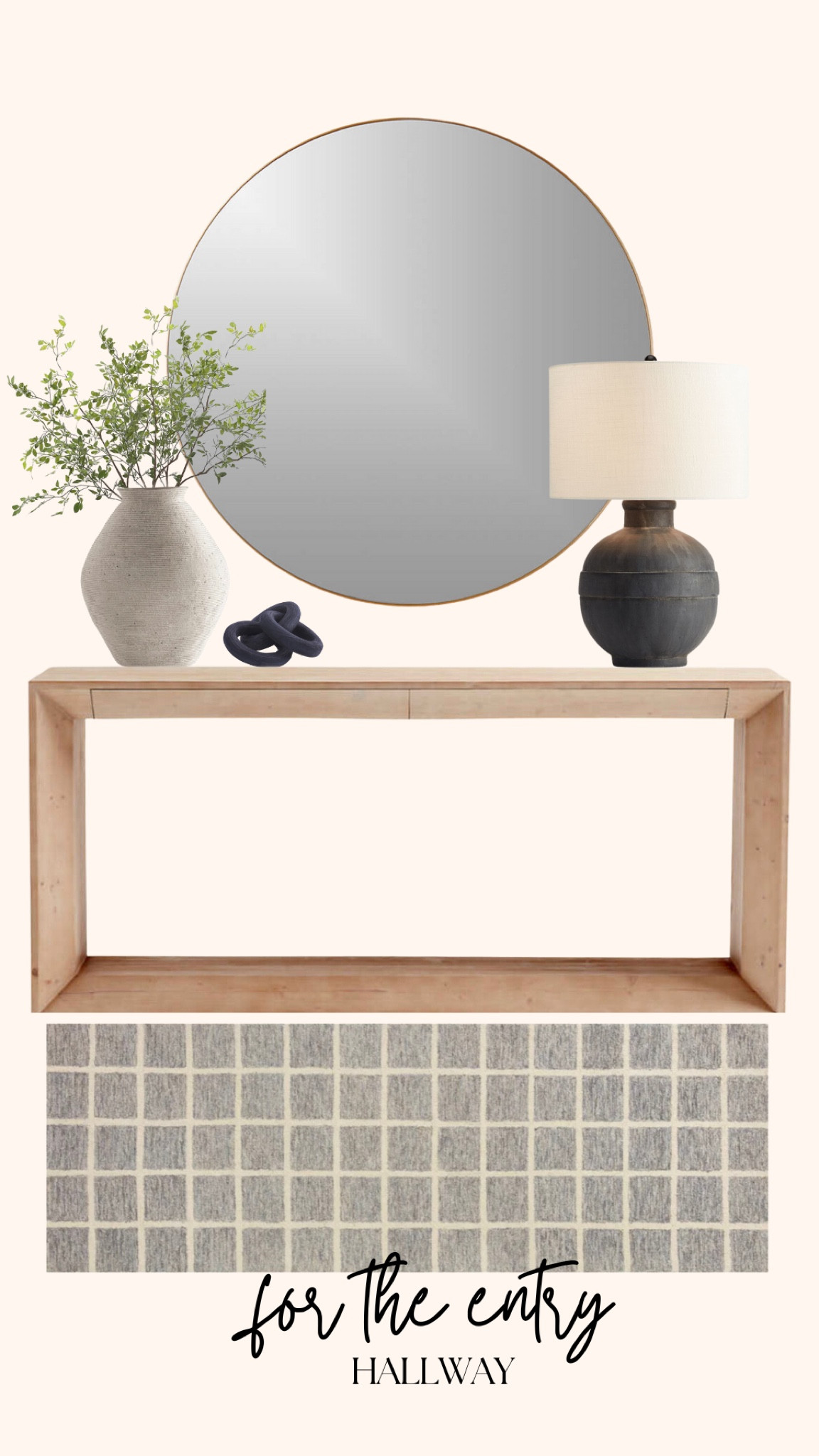 Entry hall decor. Can’t decide between this console table and the other one I posted! Love the lighter wood. Runner 

#LTKunder100 #LTKhome #LTKunder50