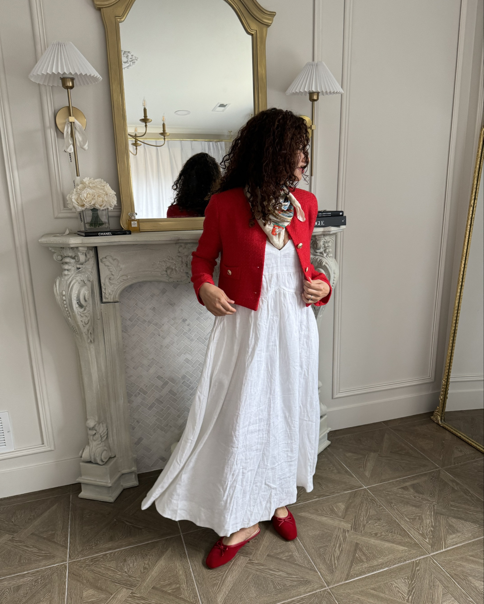 white dress red jacket mychicobsession on LTK