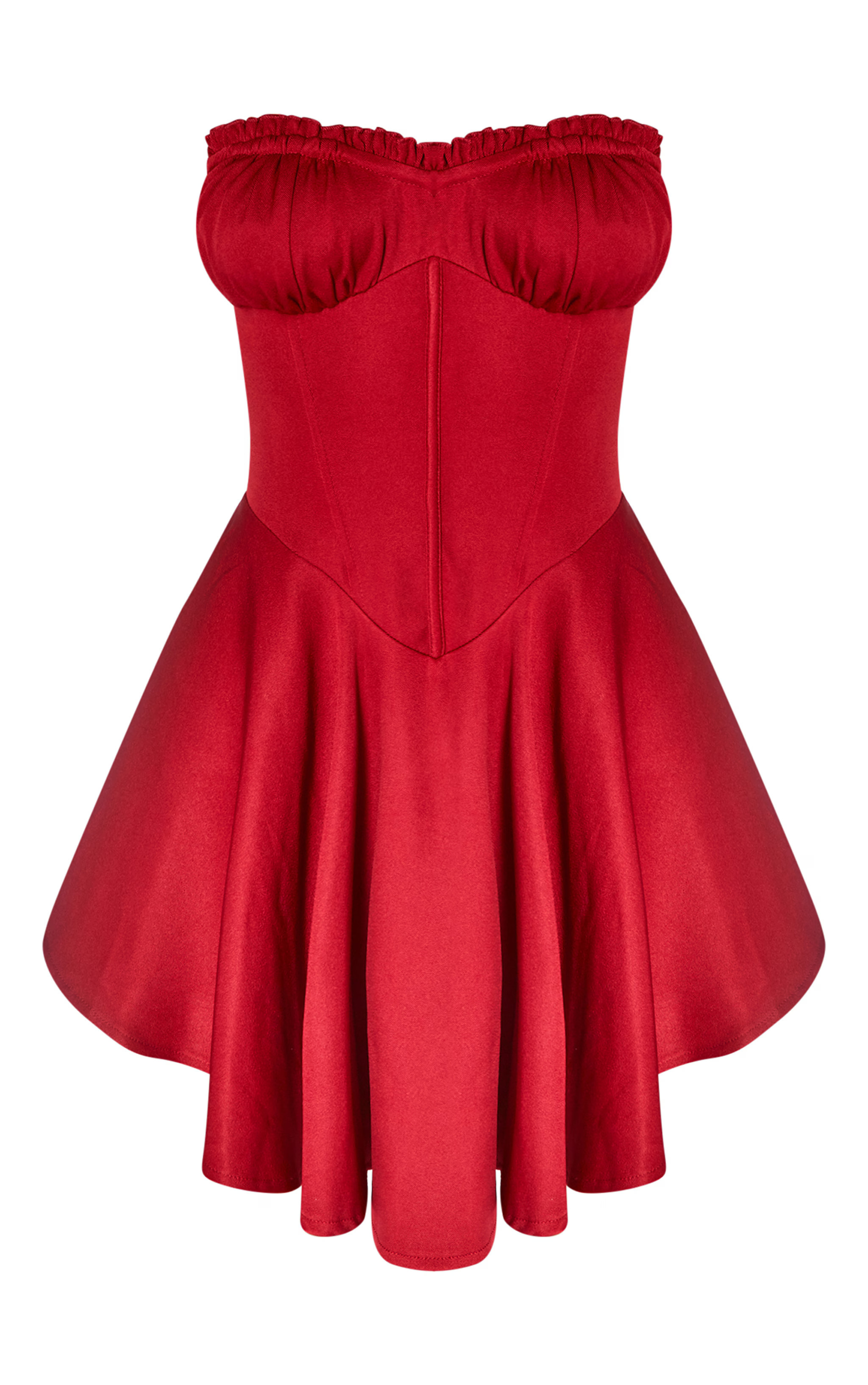 Petite Cherry Red Corset Detail Micro Skater Dress | PrettyLittleThing US