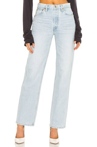 RE/DONE Originals 90s High Rise Loose in Perfect Light Indigo from Revolve.com | Revolve Clothing (Global)