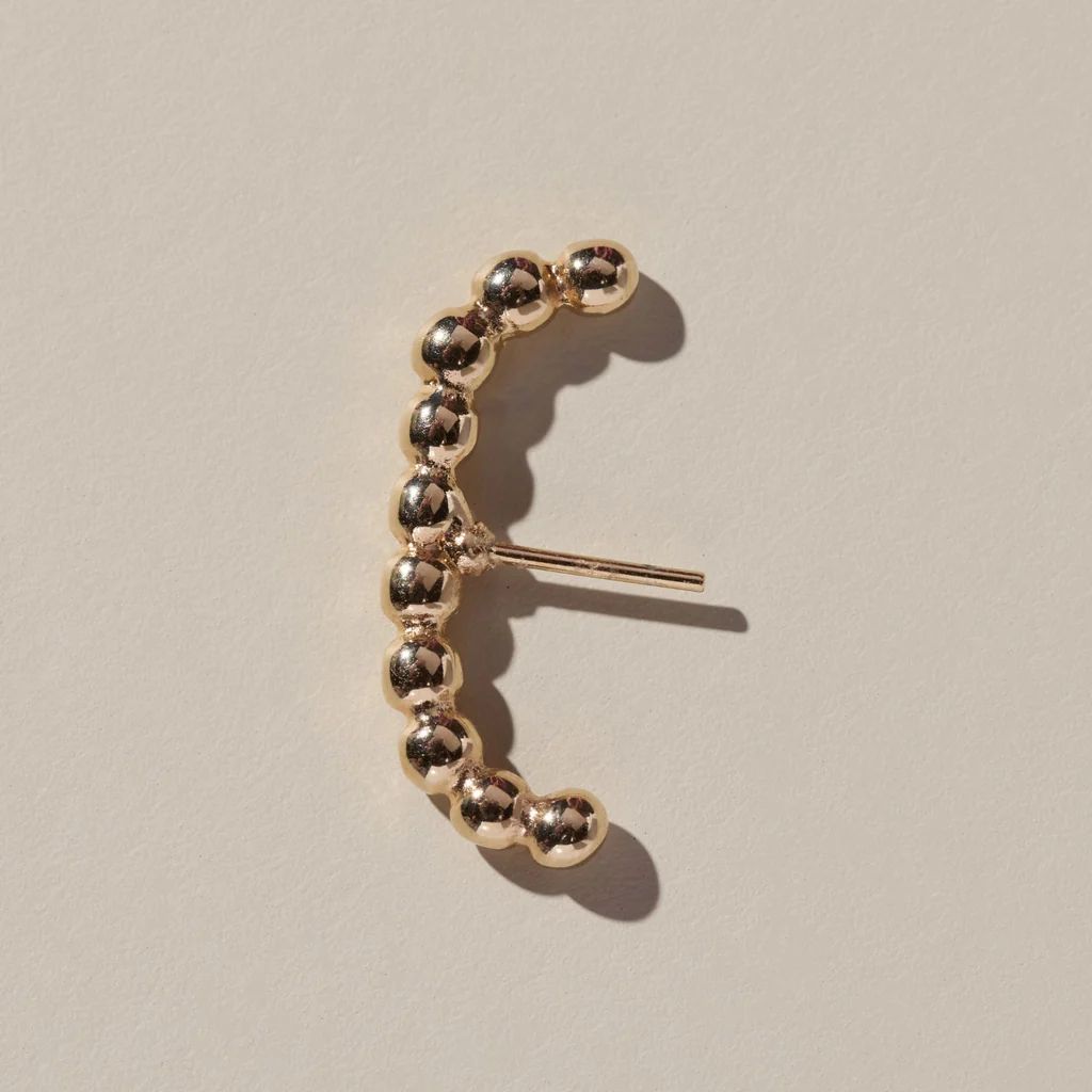 Beaded Ear Suspender | Nickel and Suede