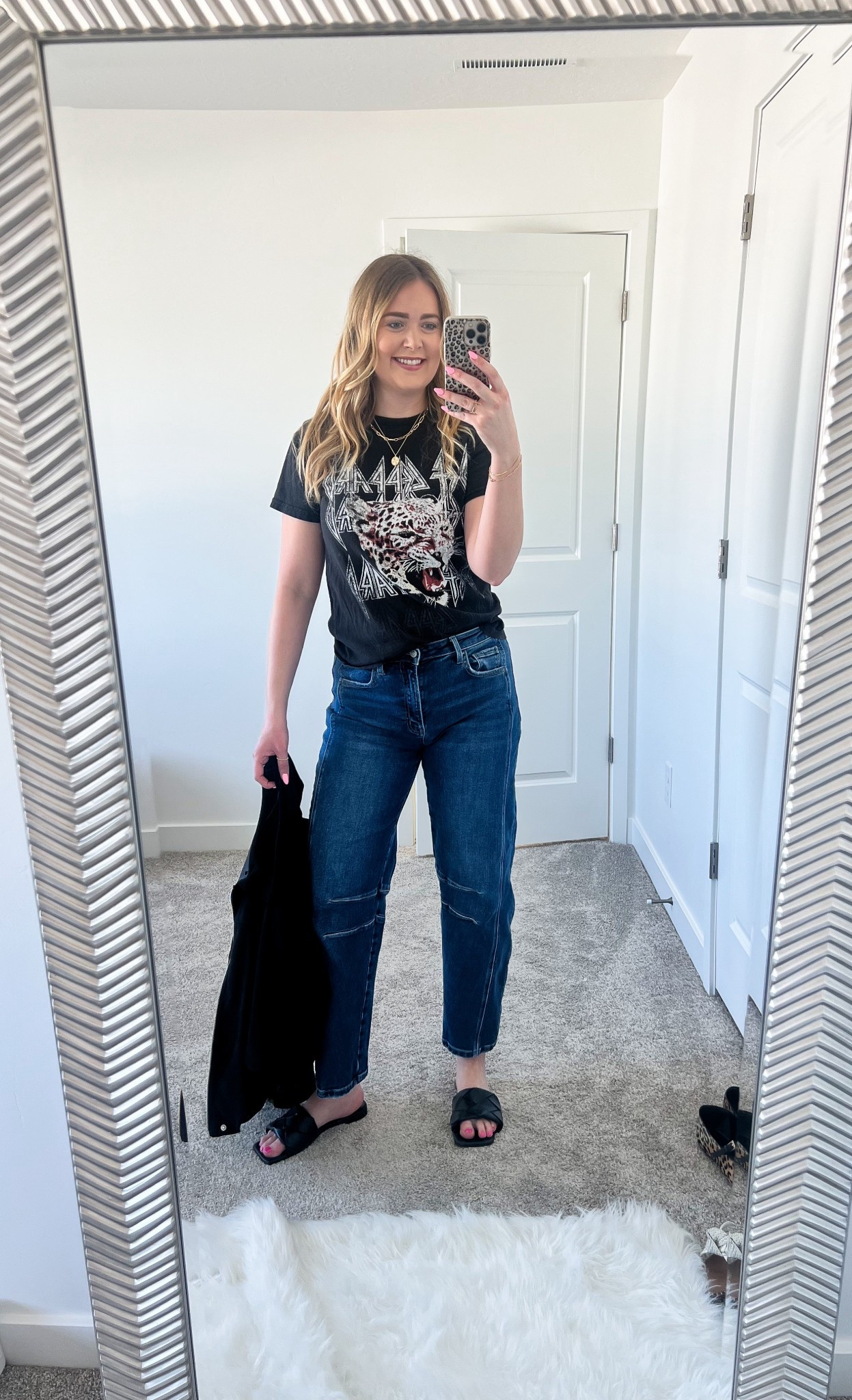 First short sleeve of the season 🌸
Styled this band tee with affordable barrel jeans and designer inspired sandals from Amazon! Follow for more Spring 2026 outfit ideas 🖤

#LTKMidsize #LTKootd #LTKTall
