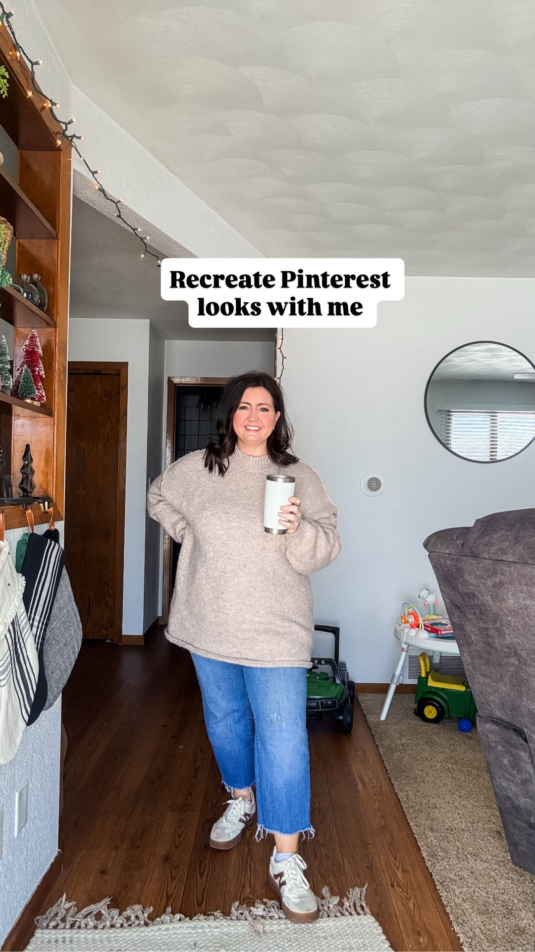Hi — just a mom trying to use what she has to create outfits that are both comfy, cute, and practical! 

Come with me to recreate a Pinterest looks!