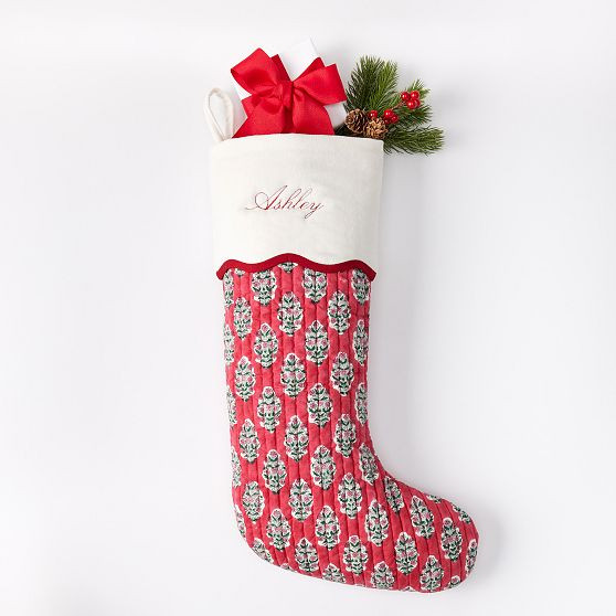 Block Print Quilted Stocking | Mark and Graham