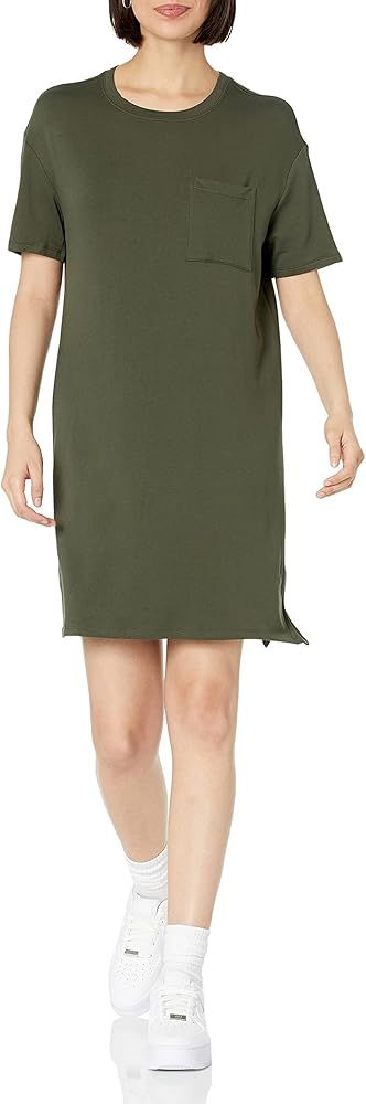 Amazon Brand - Daily Ritual Women's Relaxed Fit Supersoft Terry Short-Sleeve T-Shirt Dress | Amazon (US)