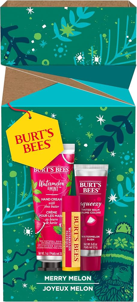 Burt's Bees Merry Melon set with Watermelon Moisturizing Lip Balm, Watermelon Rush Squeezy Tinted... | Amazon (CA)
