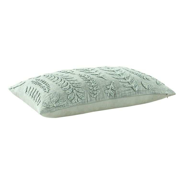 Better Homes & Gardens, Sage Embroidered Botanical Decorative Pillow, Oblong, 14" x 24", Sage, 1 ... | Walmart (US)