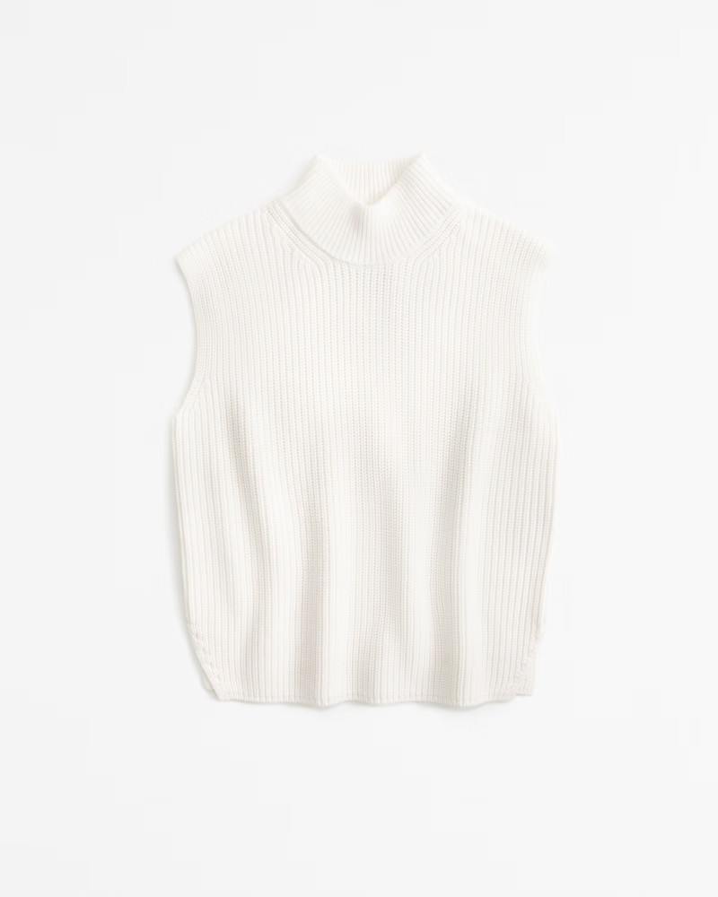 Abercrombie & Fitch Women's Sleeveless Turtleneck Sweater in Cream - Size M | Abercrombie & Fitch (US)