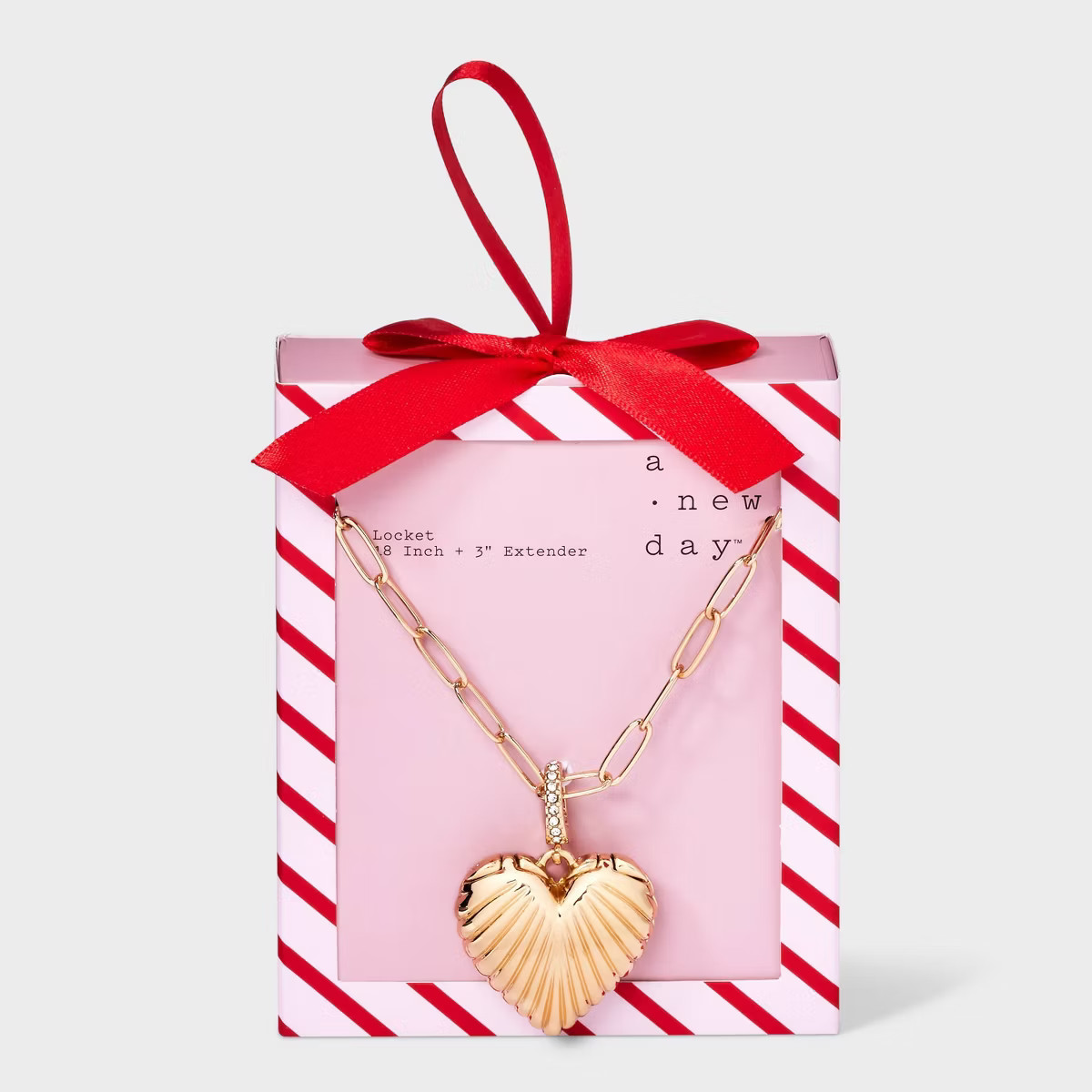Puffy Heart Locket Charm Necklace - A New Day™ Gold | Target
