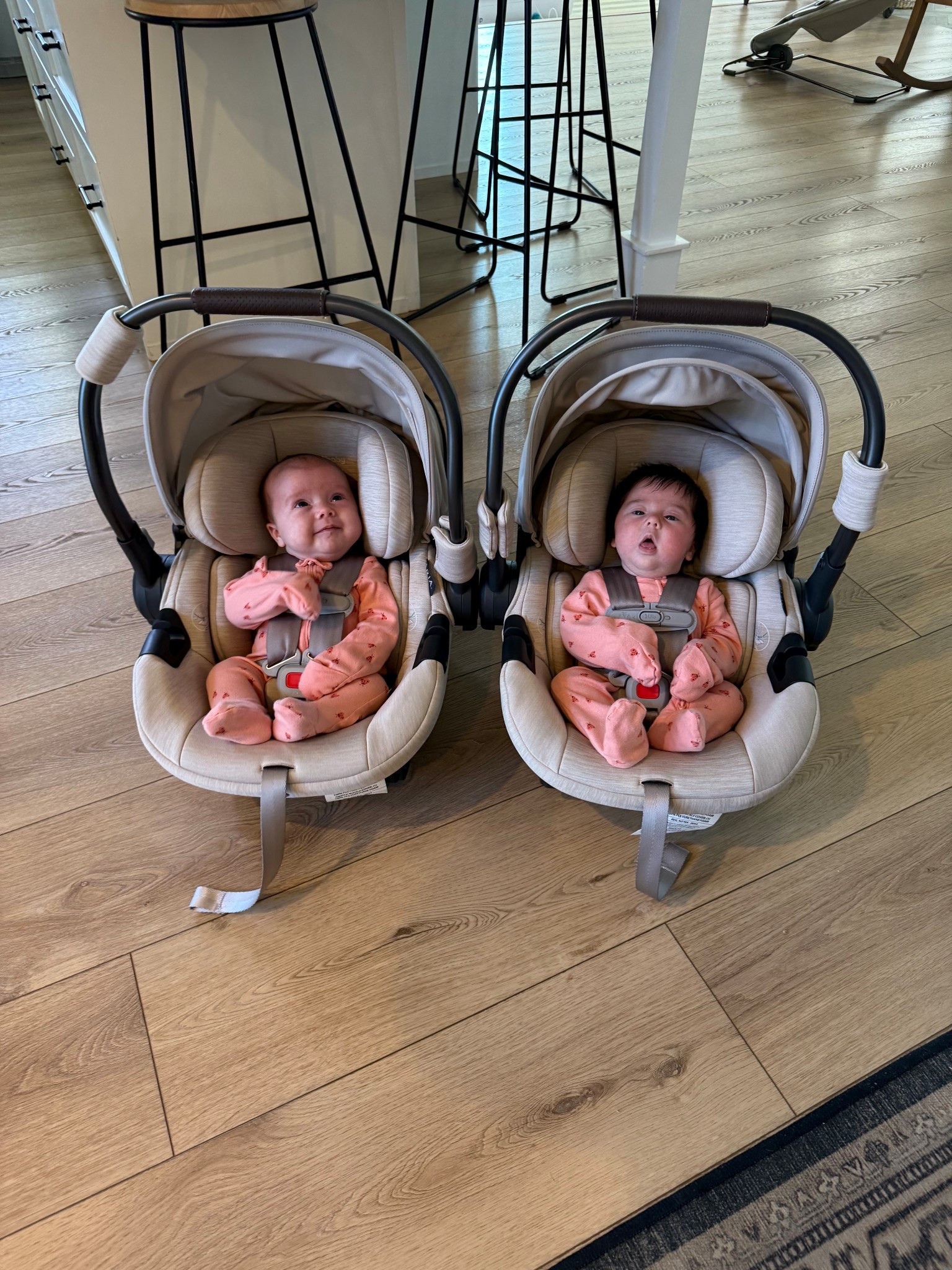 Twinnies ootd 🩷🫶🏻 the onesies are on sale for 25% off!! 

#LTKFamily #LTKBaby #LTKKids