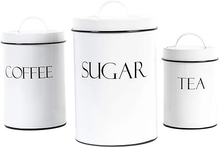 Outshine White Farmhouse Nesting Kitchen Canisters (Set of 3) | Kitchen Canister Set Perfect for ... | Amazon (US)