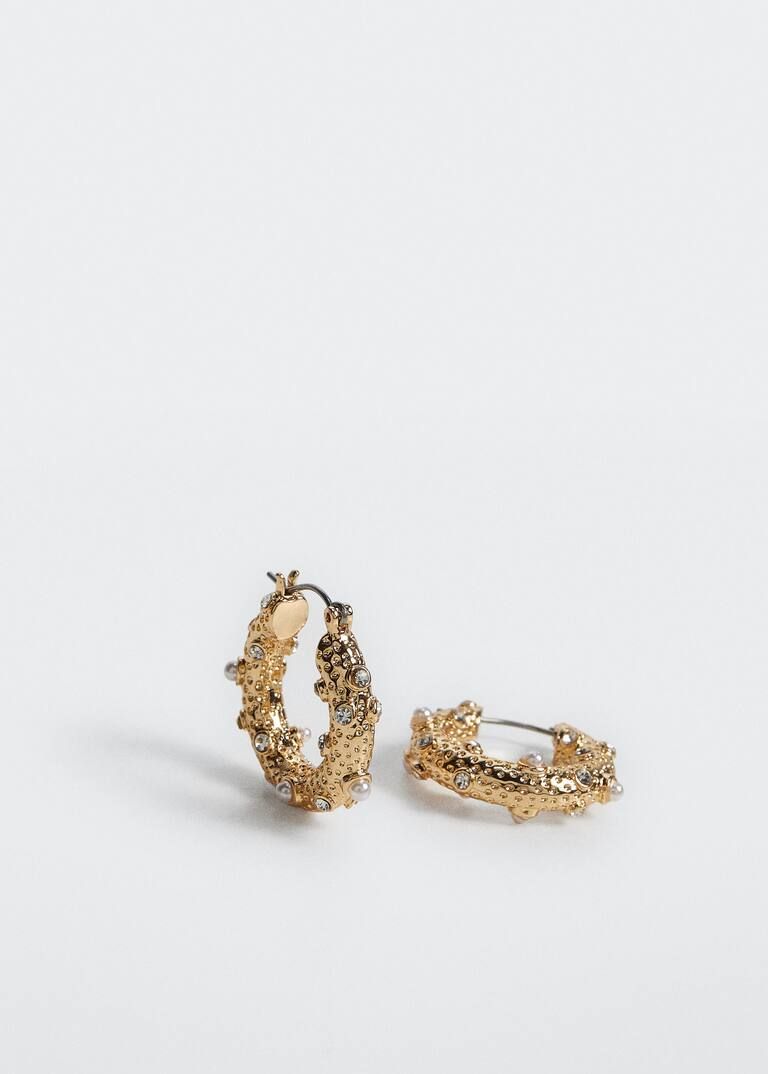 Pearls embossed earrings -  Women | Mango USA | MANGO (US)