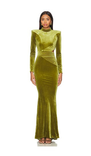 Zhivago Message To Love Velvet Gown in Green. - size 10 | Revolve Clothing (Global)