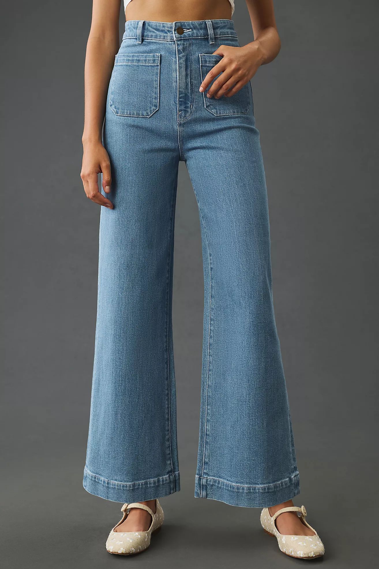 Rolla's Sailor High-Rise Wide-Leg Crop Jeans | Anthropologie (US)