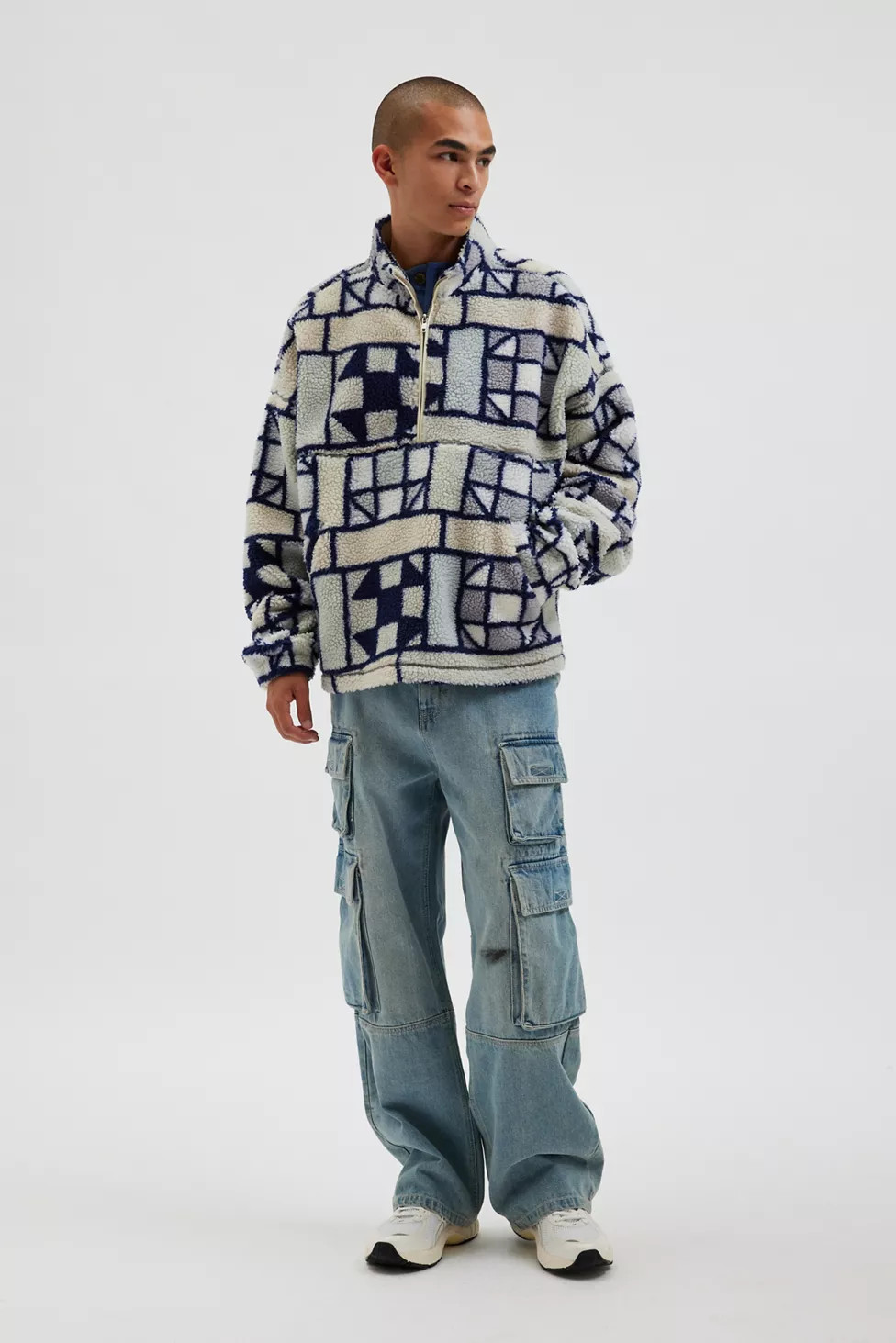 BDG Scotty Printed Fleece Half-Zip Mock Neck Sweatshirt | Urban Outfitters (US and RoW)
